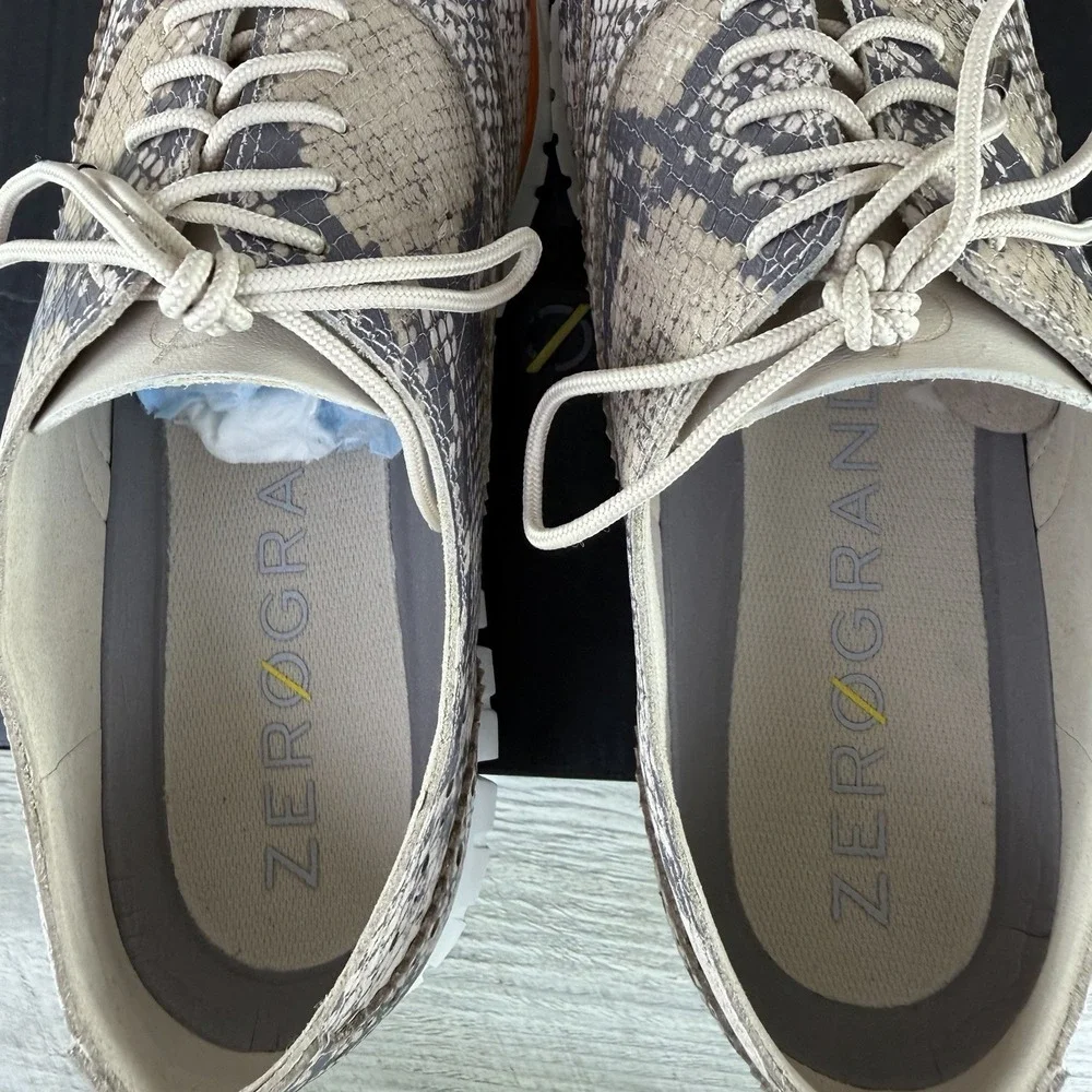 Cole Haan Zerogrand Wing Ox II Python Print Women's Oxford Shoes 8.5B